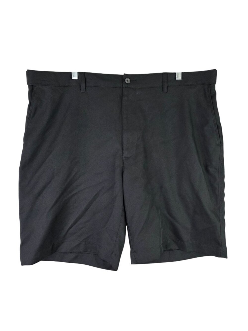 Mens PGA Tour Black Flat Front Golf Shorts Pockets 11" Inseam Polyester Size 36